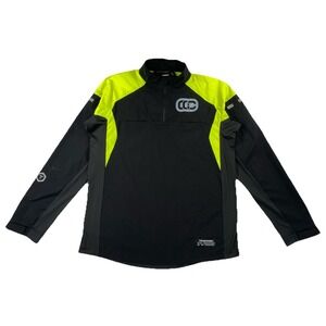 Truewerk Moto Jersey Quarter Zip Black Yellow Reflective Men's Large (Corp Logo)